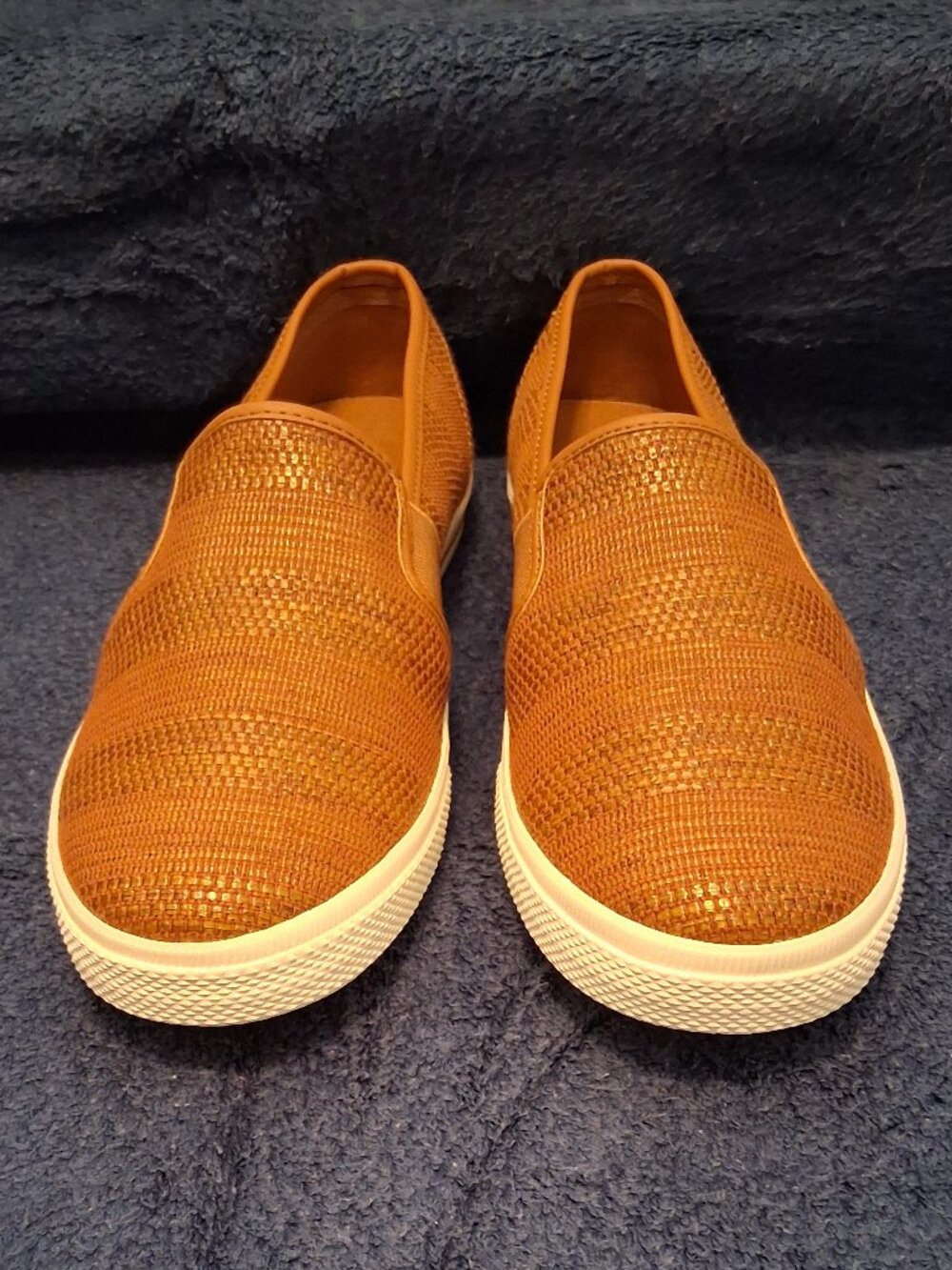 LAUREN Ralph Lauren Woven Cognac Tan Slip-On Sneaker Flat Loafers NIB Size 11B